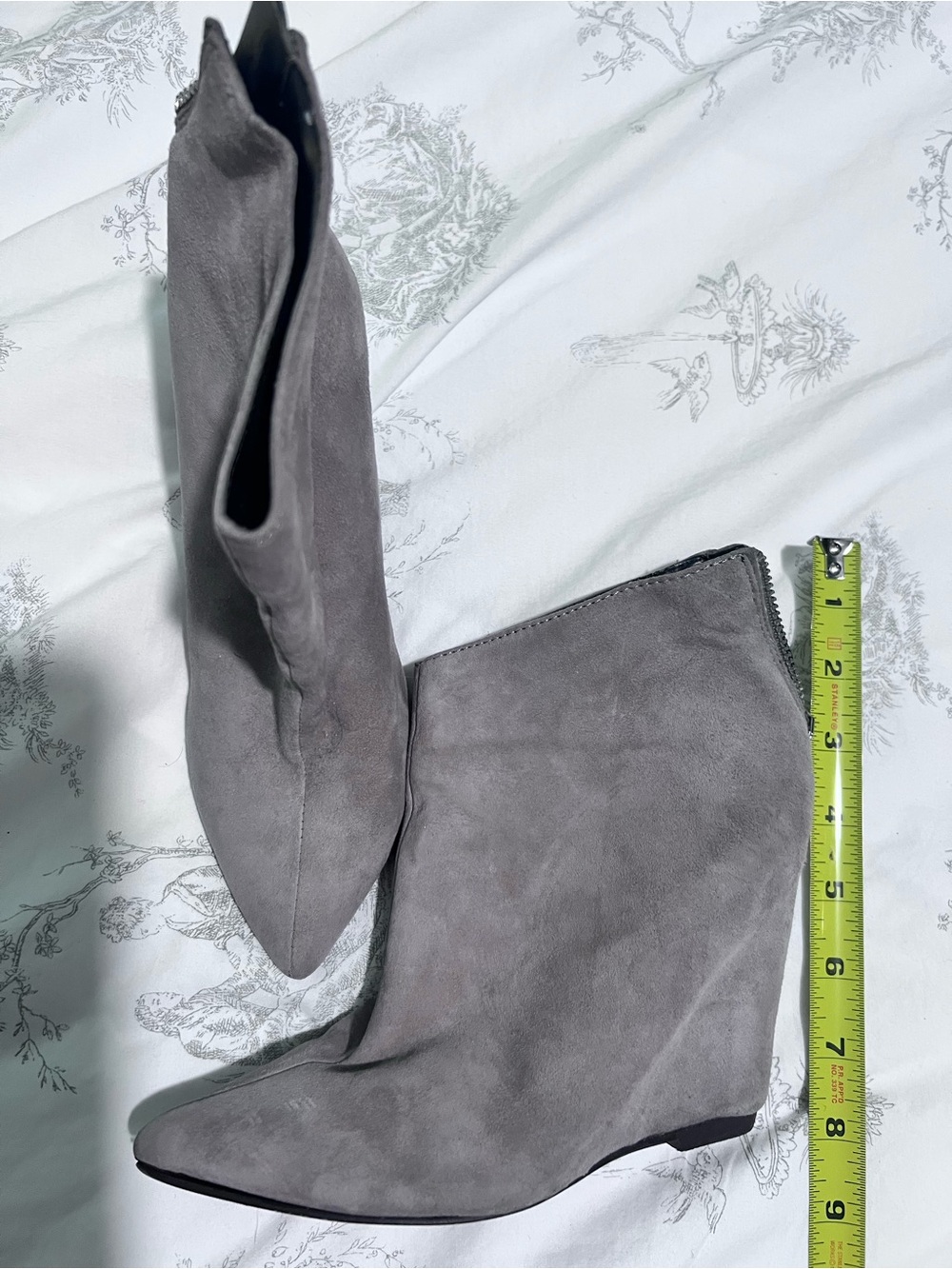 Dolce Vita Gray Suede Wedge Ankle Boots